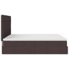 Enjoy restful nights with this Ottoman bed with mattresses and LED lighting in dark brown 200x200 cm fabric