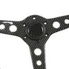 Carbon Fiber Steering Leather Wheel White Stitching 350mm 6 Holes Universal for Car Modification