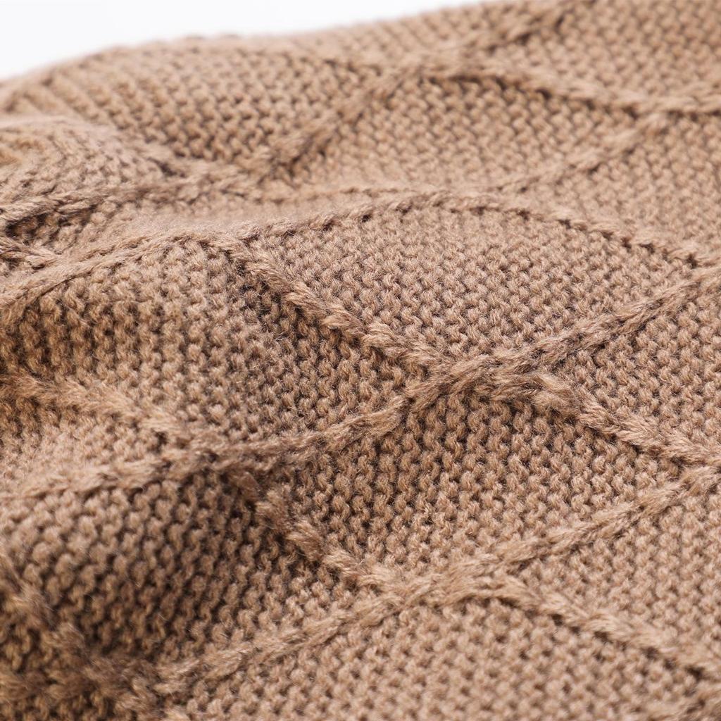 Neue Damen-Strickpullover-Mütze, einfarbiges Mesh und Samt-Gehörschutzmütze