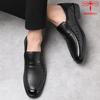 Leather shoes men's summer leather men's business dress size 48 dad shoes size 47 hollow one pedal breathable sandals