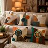 Art Deco Gold Geometric Pillow Case Organic Short Plush Cushion Covers Breathable Washable WrinkleResistant