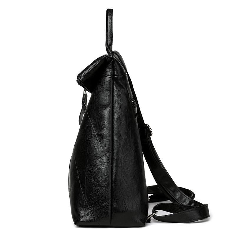 PU Backpack Women's Stitching Backpack Women's Anti-theft Handbag Student Schoolbag