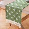 1pc Boho Table Runner for Home Decor Macrame Cream Yellow Farmhouse Table Runner with Tassels for Bohemian Dining Bedroom Decor
