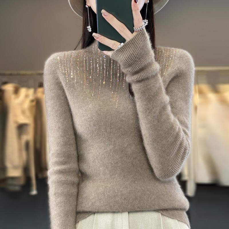 Women S Slim Fit Half Turtleneck Pullover Knit Sweater For Base Layer