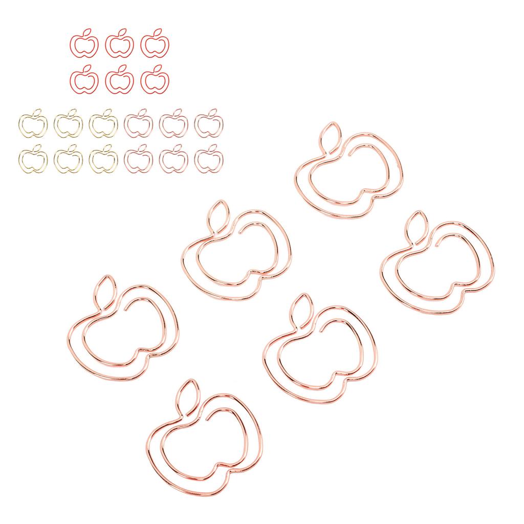 100pcs Fruit Paper Clips Cute Bookmark Pare Clips Portable Funny Small Paper Clips with Transparent 