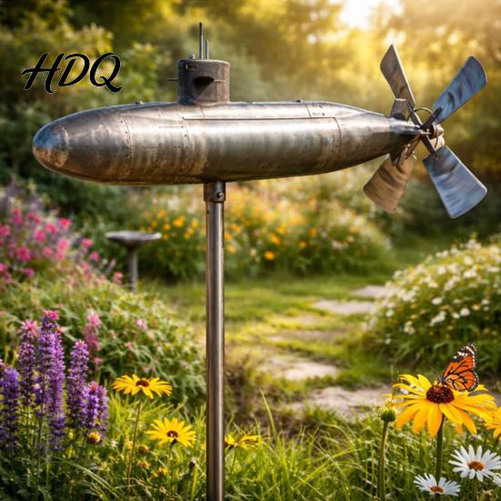 Wind Spinner Garden for Outside Big Foot Riding Motorcycle/Truck/Airplane Metal Rotatable Patio Yard Windmill with Stake Retro Courtyard Porch