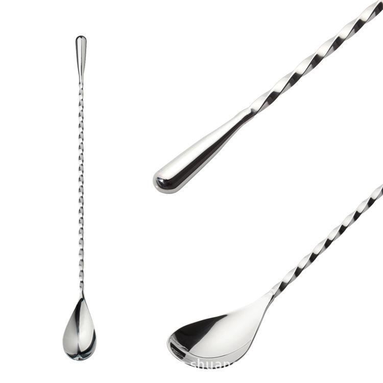 304 Stainless Steel Spoon Spoon Cocktail Bar Spoon Bar Bartender Spoon Milk Tea Stirring Spoon Double Head Bar Spoon Bar Spoon