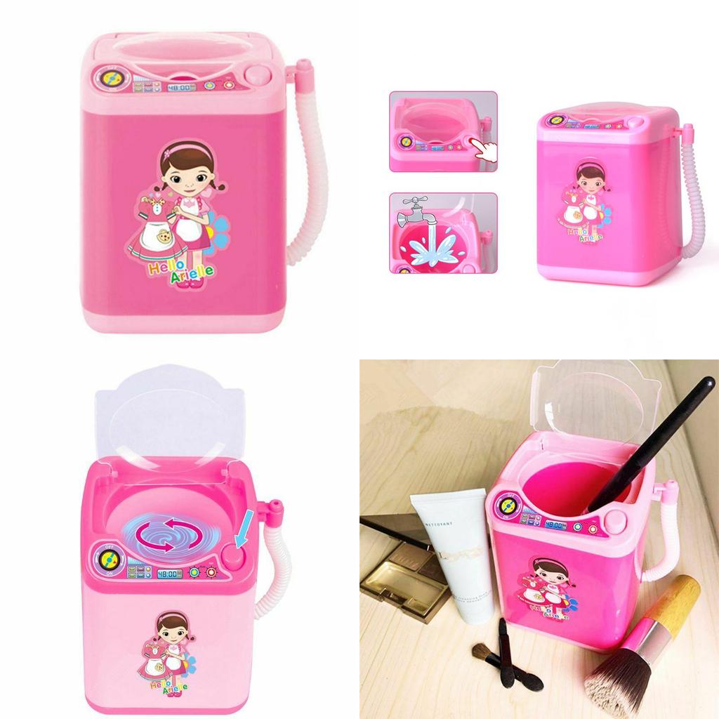 Charming And Practical Mini Electric Washing Machine Dollhouse Toy For Makeup Brush Cleaning