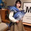 55/75/95CM Big Size Simulation Tuna Fish Plush Toy Stuffed Soft Animal Fish Plushies Pillow Cute Sofa Cushion