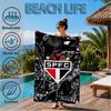 Spfc Team Crest Design Printed Microfiber Beach Towel, Soft And Absorbent, Quick-Dry, Ideal for Summer Travel, Beach Essential, Swimming Pool