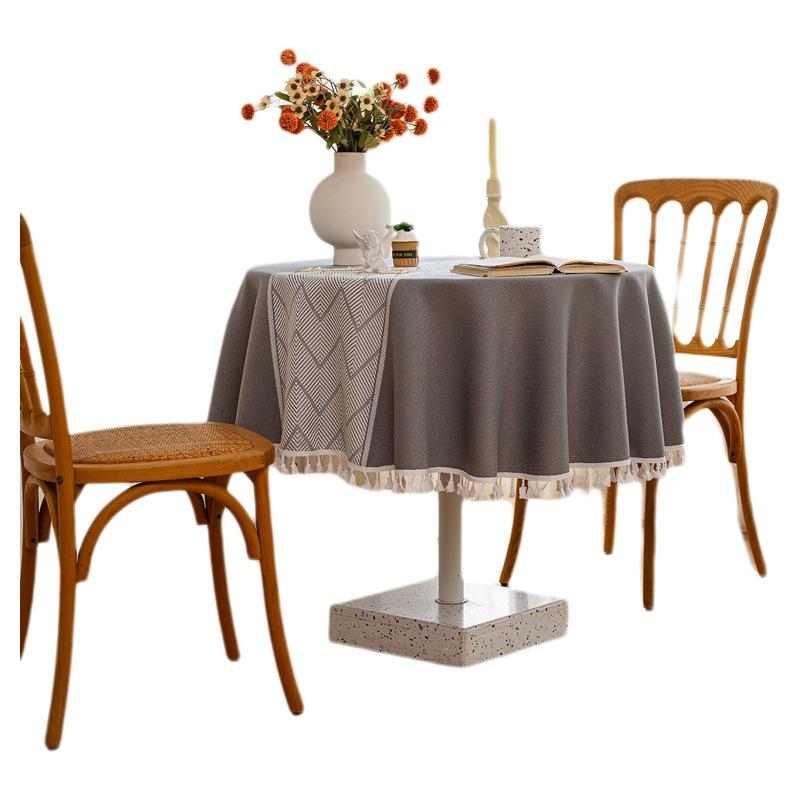 Imitation Cotton And Linen Fabric Tablecloth Simple Modern High-End Dining Table Cloth Coffee Table Cloth Round Table Cloth Long Tablecloth Cover