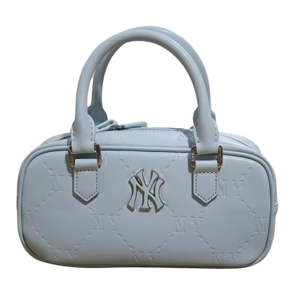 New MLB Logo Shoulder Crossbody Bag Handbag Women's White 7ACRMD55N
