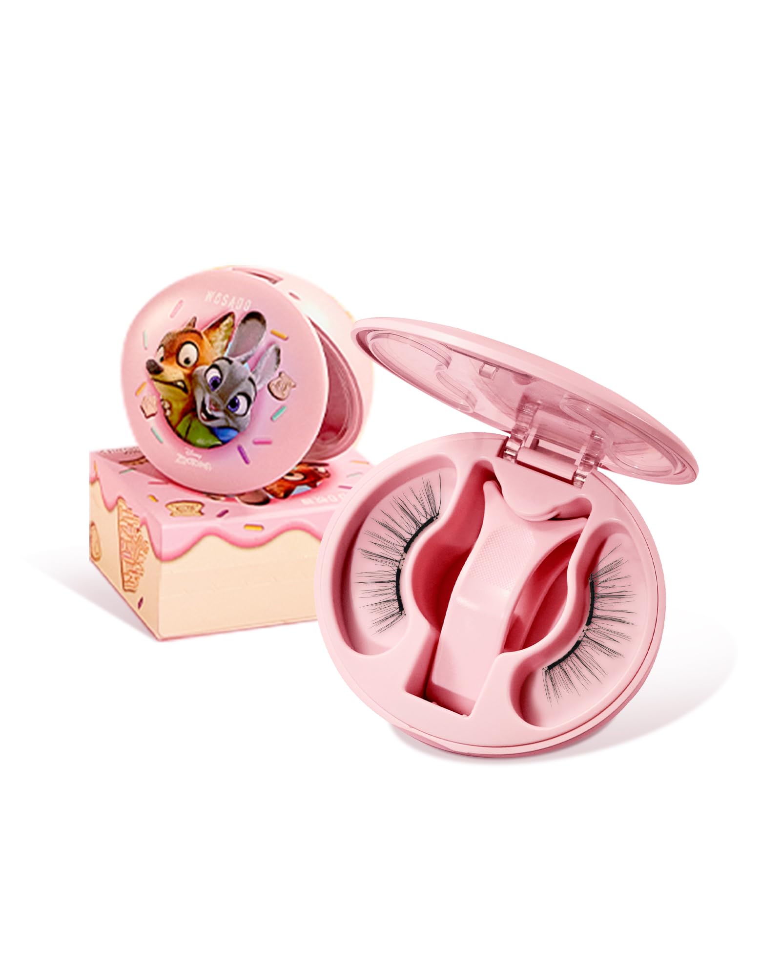 WOSADO [Official Store] X Disney s Zootopia Series Magnetic False Eyelashes, Integrated, No. 01 Natural Black 2.0, Magnetic False Eyelashes, No Adhesi