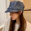 Cowboy beret women's retro octagonal hat big head circumference sun protection painter hat versatile face small sunshade cloud hat autumn