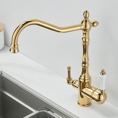 Antique Waterfilter Tap Kitchen Faucet Gold Mixer Drinking Kitchen Purify Faucet Kitchen Sink Tap Water Tap Crane For Kitchen