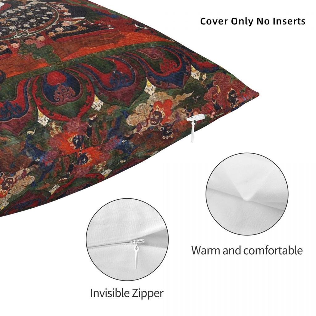 Mahakala Protector Of The Tent Tibetan Buddhism Pillowcase Polyester Linen Velvet Creative Throw Pillow Case Sofa Seater Cover