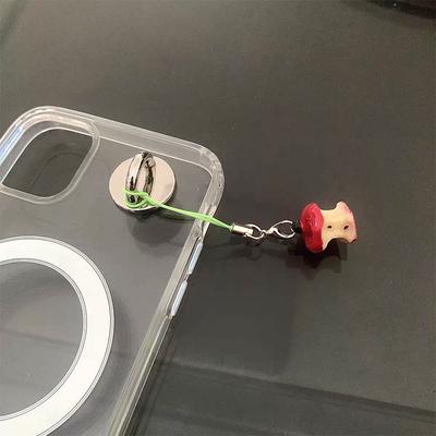 1Pc Cute Love Apple Keychain Apple Core Mobile Phone Rope Pendant Car Keyring U Disk Backpack Charms Bag Decor Send Bestie Gift