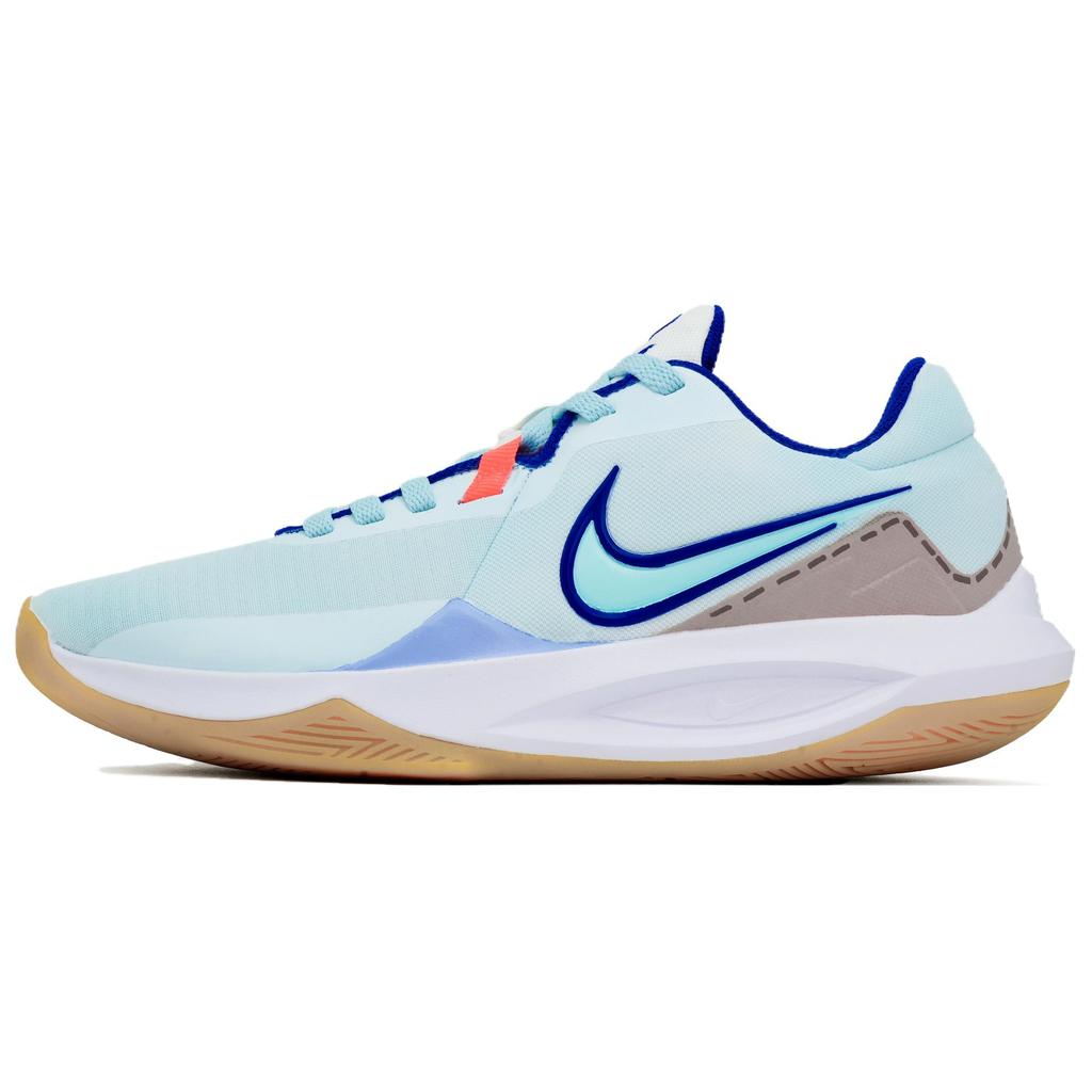 Nike Precision 6 Mesh Low top Basketball Shoes Men's Light Blue HV1796-141(Team1052-)