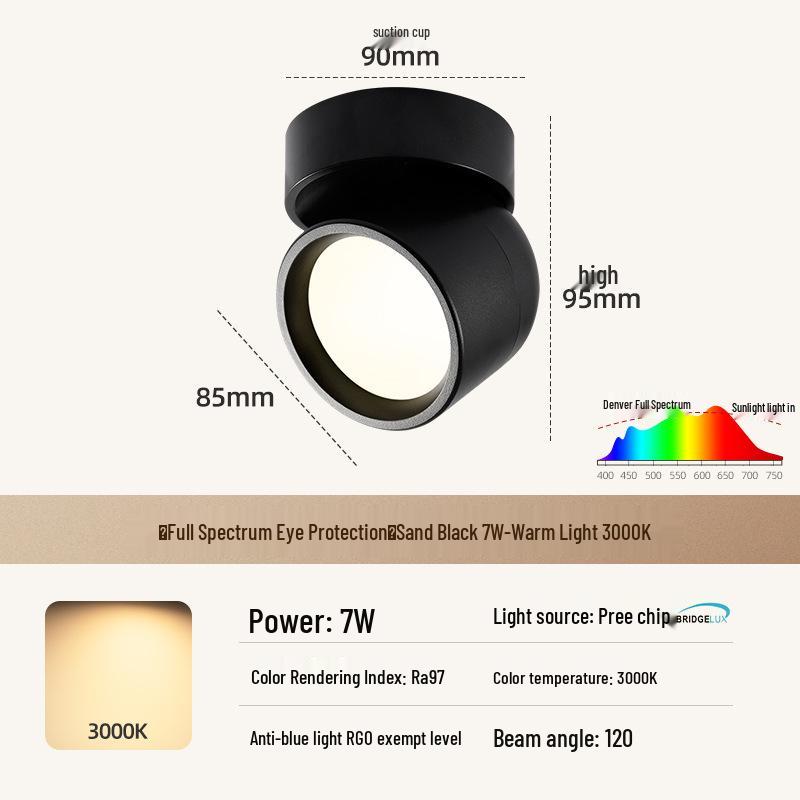 Adjustable Rotatable Surface-Mounted Downlight for Living Room, Aisle, Entrance, Bedroom - No Main Light Required