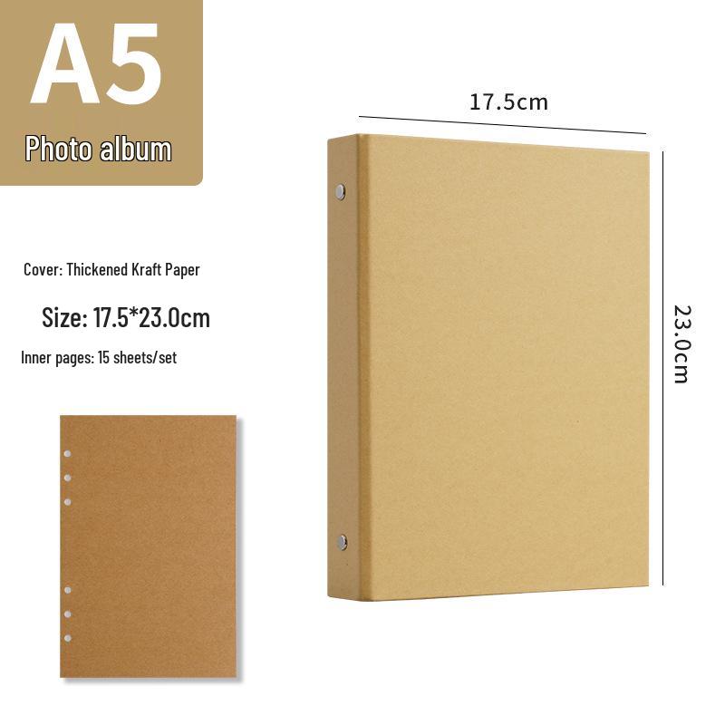 A4 Kraft Paper Cover DIY Photo Album & B5 Classmate Growth Journal