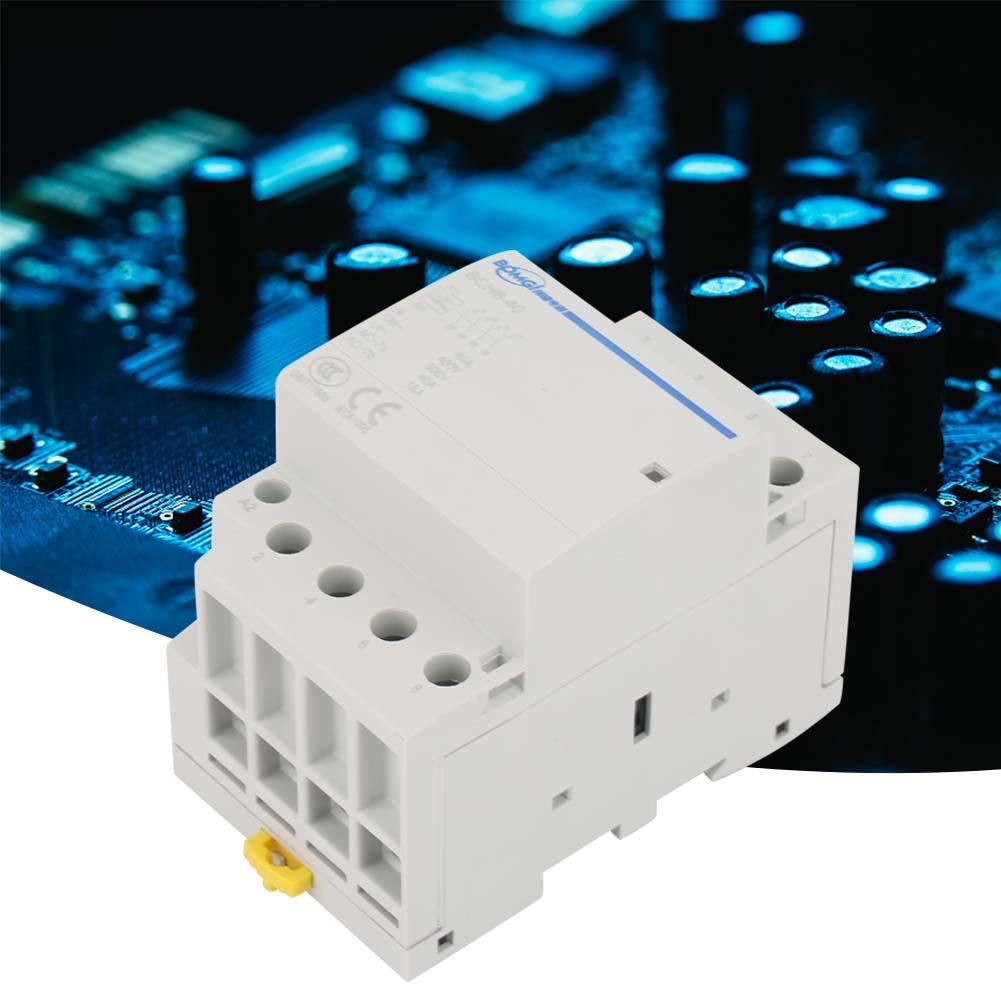 AC230V 4P 4NO 32A Household AC Contactor 35mm DIN Rail Mount Plastic Metal Compact Modularization Design Contactor AC Contactor AC230V 4P 4NO 32A Household AC Contactor 35mm DIN Rail Mount Plastic Metal Compact Modularization Design Contactor AC Contactor