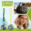 Handcrafted Crochet Earth Globe Keychain with Knotted Rope Loop Durable Hanging Ornament for Bags and Accessories