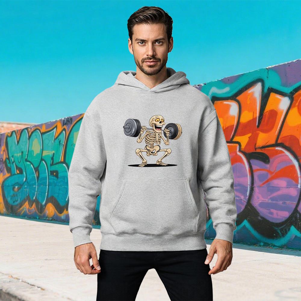 

Weightlifting Skeleton Graphic Tops Sports Sweatshirt for Bodybuilders Casual Pullover Outdoors Hoodies Round Neck Men Clothing 3XL