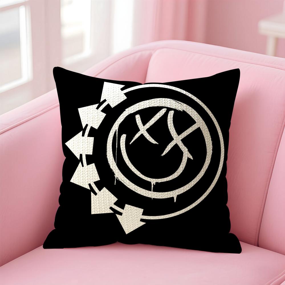 Band BBlink Cushion Cover Natural Linen Pillow Case DoubleSided Print Decorative Sofa Pillowcase Home Decor Gift