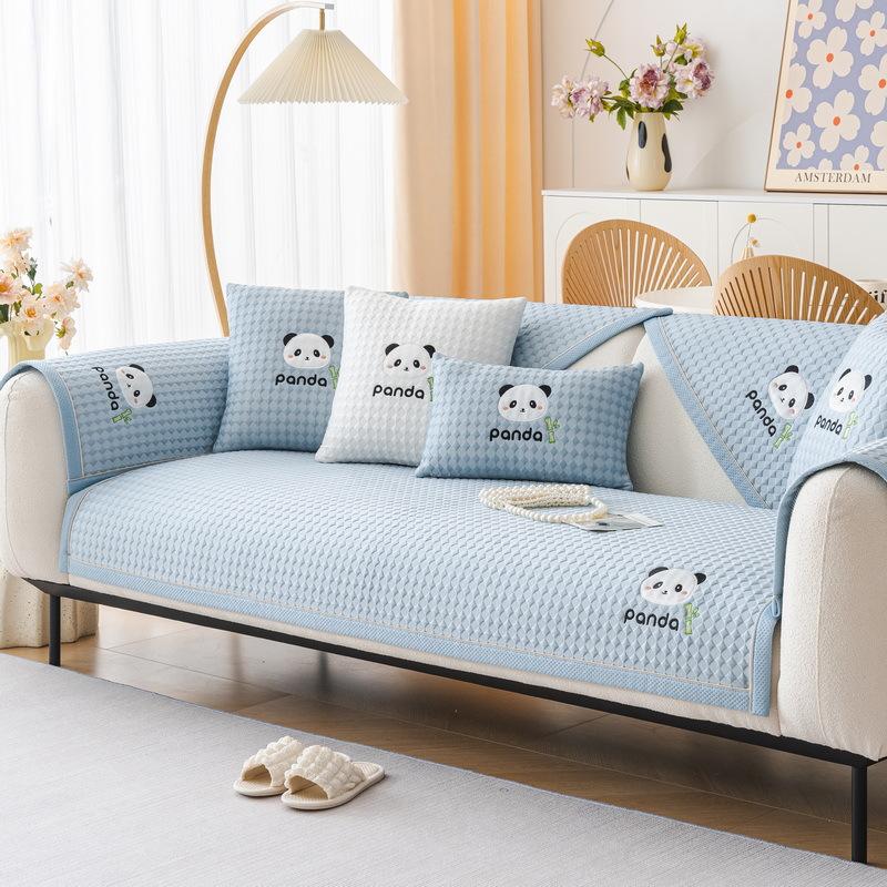 Cool Doudou Ice Silk Sofa Cushion  Summer New Non-Slip Mat Leather Cushion Wholesale Cool Backrest Towel