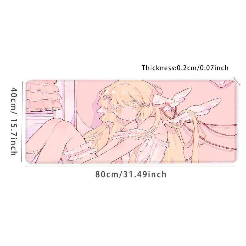 Kawaii Cute Angel Girl Mouse Pad Large Non-slip Rubber Gaming Mat Office Desk Accessories Set Up Computer Desk Mat Rug Mouse Mat