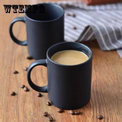 Nordic Home Classic Black Matte Ceramic Mark Cup Velkokapacitní sada šálků na vodu Matný šálek na kávu