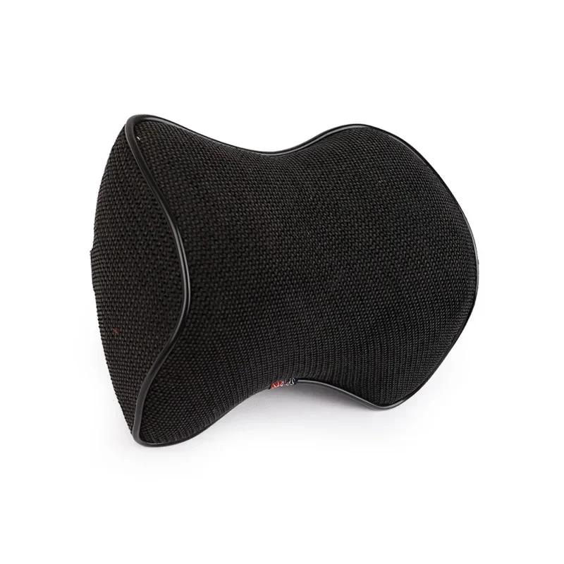 Cotton and Linen Car Neck Pillow Memory Foam Headrest Pillow Adjustable Car Neck Cushion Breathable Car Pillow Head Support