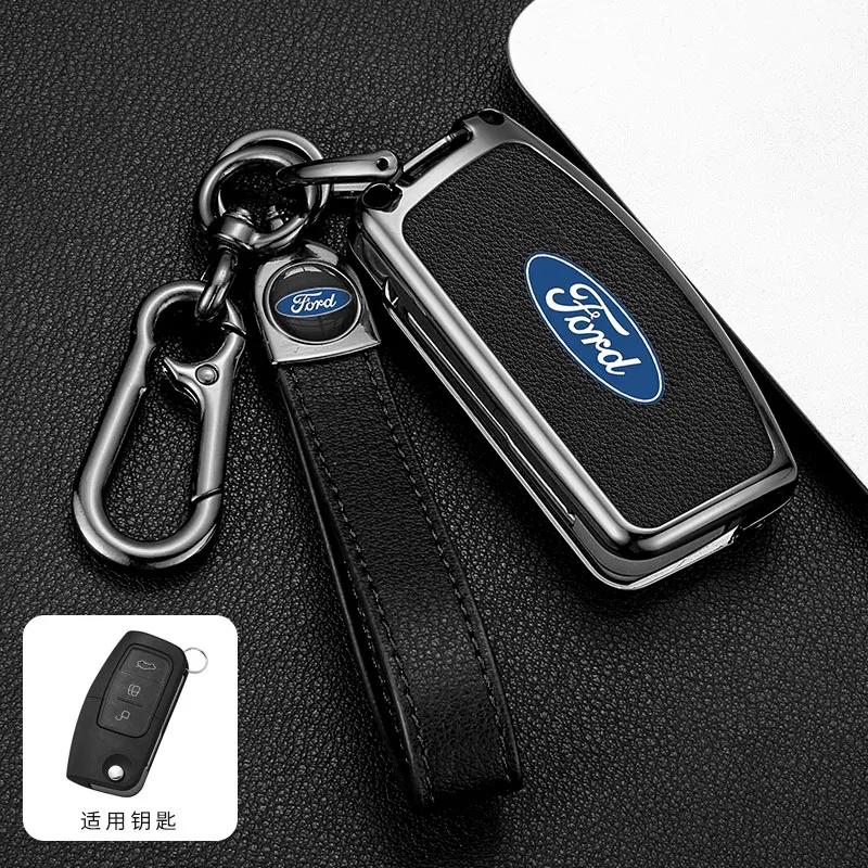 Car Sticker 2026 Ford New 2025 Hot Zinc Alloy Car Key Cover Case Shell For Ford Focus 2 3 Ecosport C-Max S-Max Ka Mondeo Kuga Ga