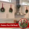 Christmas Wreath Seasonal Artificial Decor With Red Bows And Bells Window Christmas Wreath For Window Mantel Porch Centerpiece