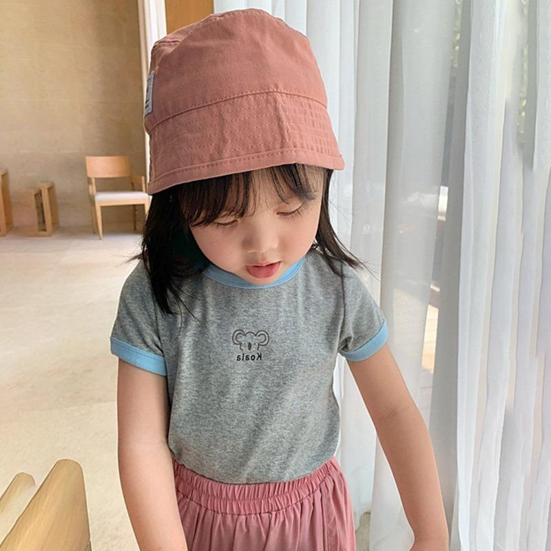 Boys Girls Candy Color Cartoon Printing Round Neck Short-sleeved T-shirt Children's Cool T-shirt