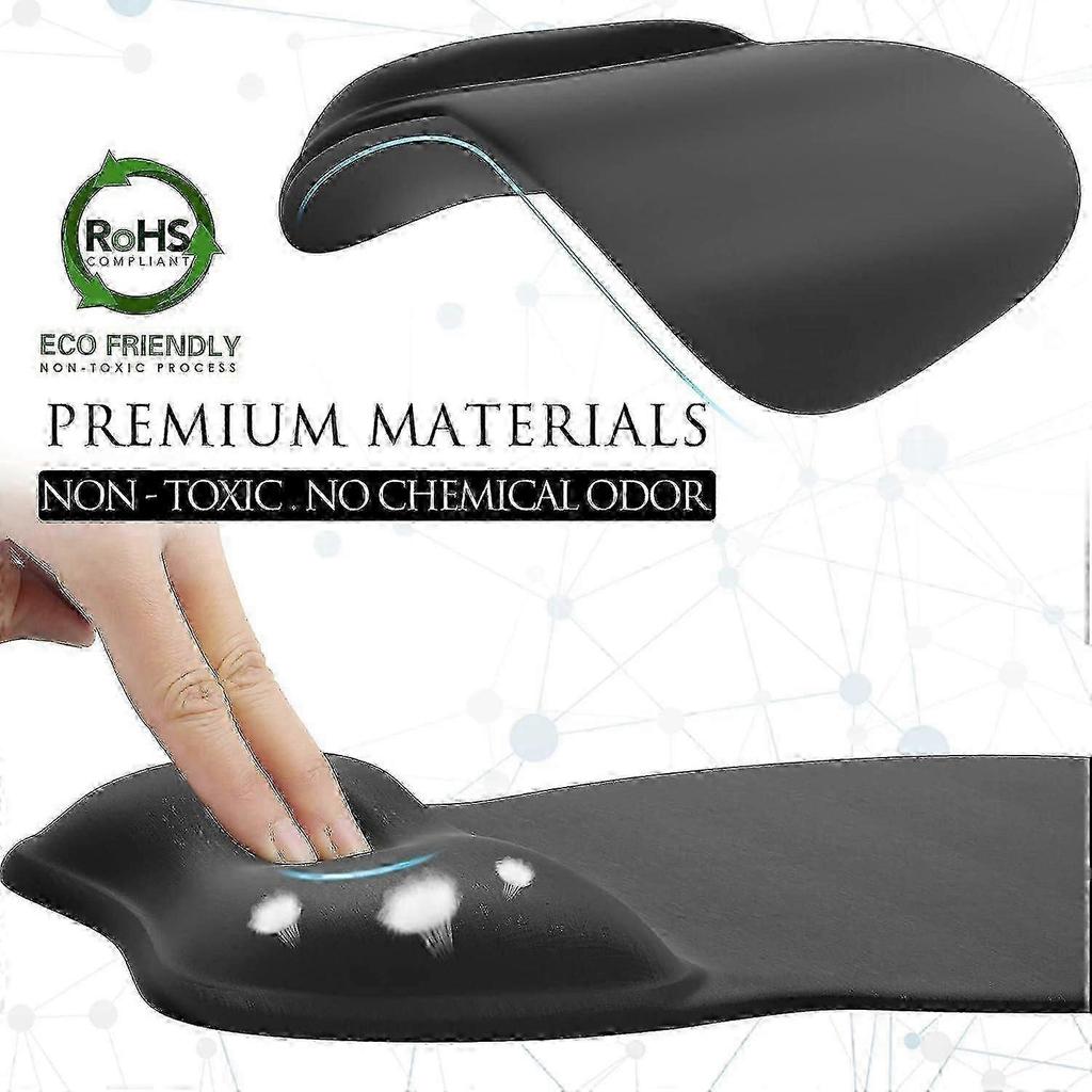 Ergonomic Mouse Pad With Gel Wrist Rest - Non-slip