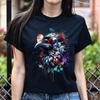Cool Raven Color Splash Unisex T-shirt Black Navy Dark Heather