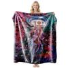 Soft Fleece Blanket With Starry Sky Print Camping Sofa Napping Air Conditioning Use Customizable Design
