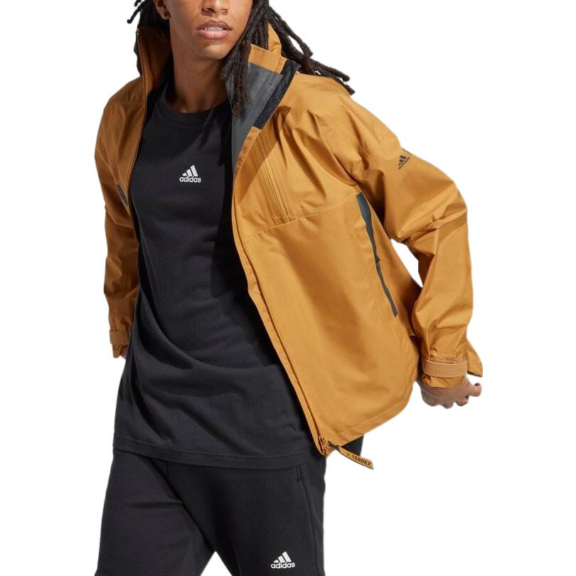Adidas Logo Print Zip-Up Stand Collar Jacket Unisex Jacket Yellow HG6032