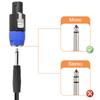 Xiatiaosann Speakon Adapter 4 Pole Speakon Connector Male TS Female Audio Plug for Neutrix Speakon NA4LJ NA4LJX NL4MP NL4MPR NL4FC NL4FX 4pcs - 6.35mm