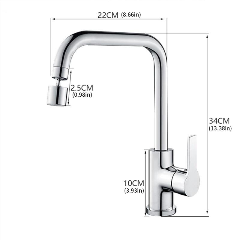 Adjustable Zincs Alloys Sink Basin Faucet 360 Swivels Spouts Kitchen Sink Faucet Corrosion Resistant Simple Installation