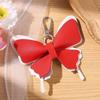 Double-Layer Wing Butterfly Leather Keychain 1Pcs Handcrafted Pendant Durable Keyring for Car Key Bag BFF Small Gift for Women