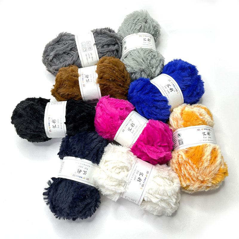 Hot Sale Super Soft 100%Polyester Faux Fur Crochet Yarn for Sweater and Scarf