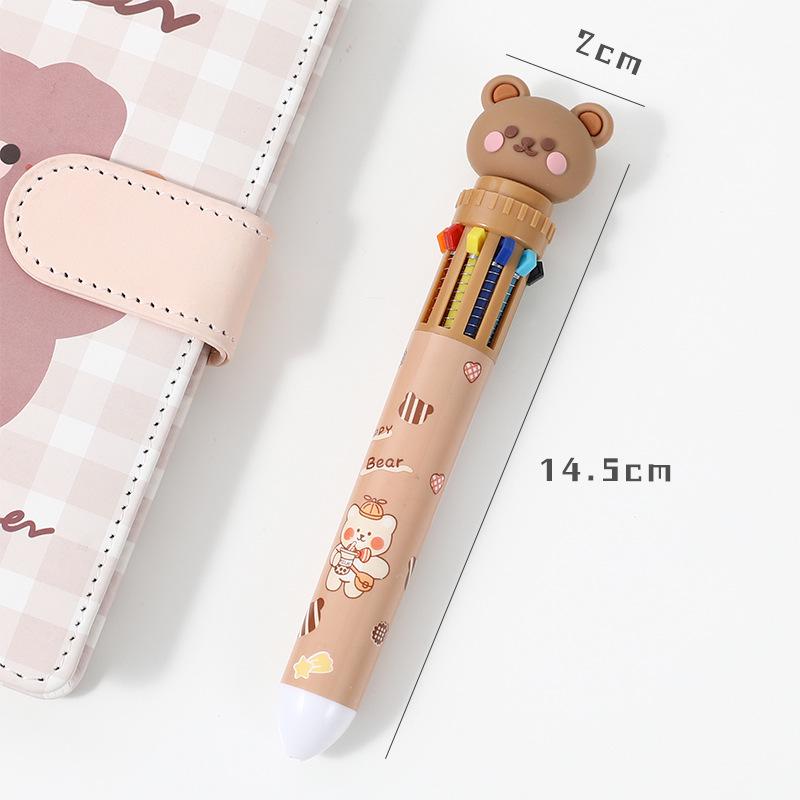 Мультяшная многоцветная шариковая ручка - 10 цветов для студентов 0.5mm