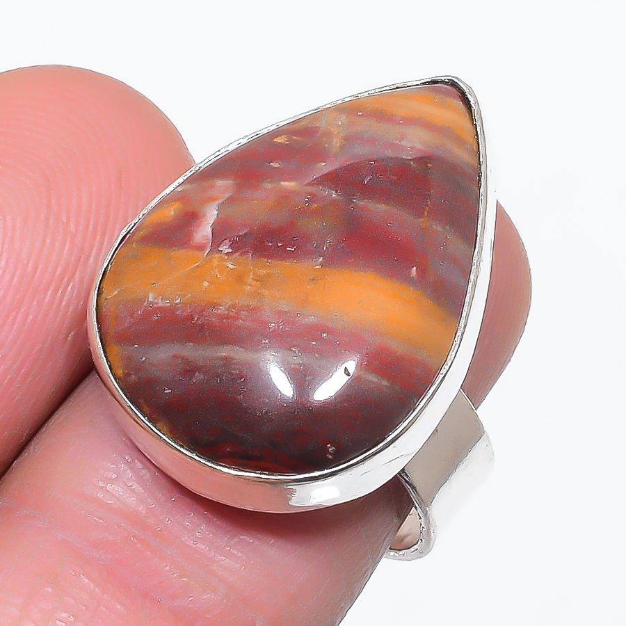 

Natural Red Snakeskin Gemstone 925 Sterling Silver Jewelry Ring Size 8 f2c52