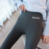 Gray Leggings Women's Thin Threaded Slim-fitting and Thin Versatile High-waisted Embroidered Plus-size Leggings