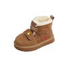XSHX Retro "embroidered Wool Mouth" Children's Cold-proof Leather Snow Boots Winter Girls Velcro 249091