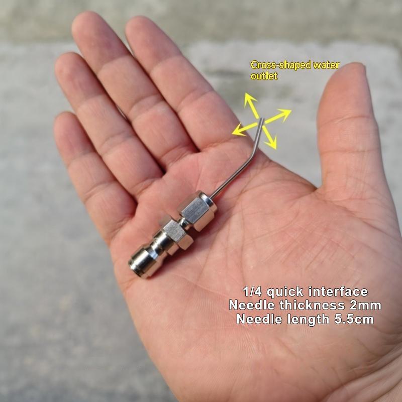 Stainless Steel High Pressure Cleaning Needle Cross Hole Water Outlet 1/4 Quick Connector For Auto Ac Home Parts Cleaning