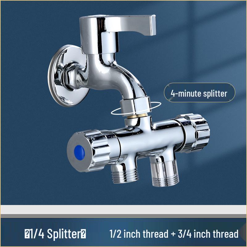 Dual Outlet Faucet Splitter - Two-Way Connector for Washing Machine Inlet Hose