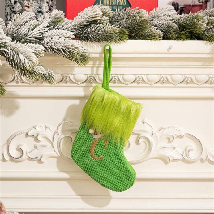 Stylish Embroidered Alphabets Christmas Stocking Knitted Festival Sock for Children Multicolors Holiday Stockings
